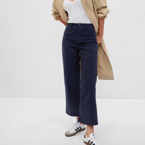 Gap Wide Leg Khakis, Navy, Size 8